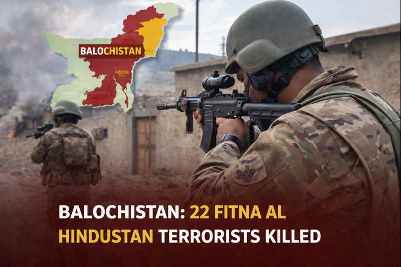 Balochistan: 22 Fitna Al Hindustan Terrorists Killed